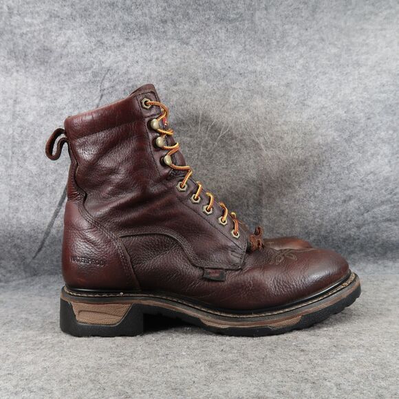 Tony Lama Shoes Mens 10 Boots Work Timber Lace Up Leather Waterproof Utility Mid - Picture 16 of 16